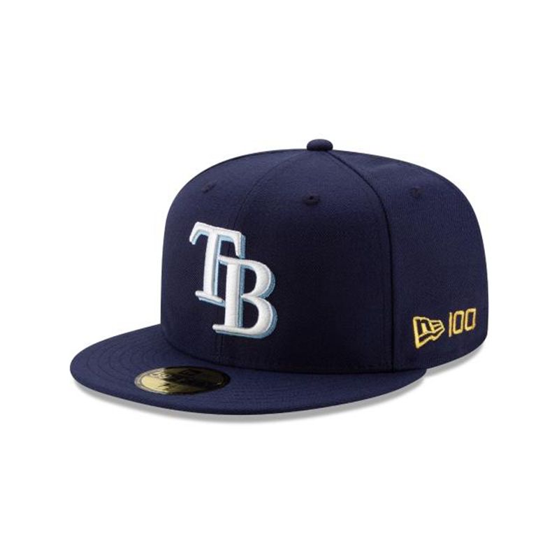 MLB Tampa Bay Rays Team Color 59Fifty Fitted (ZFC8952) - Black New Era Caps